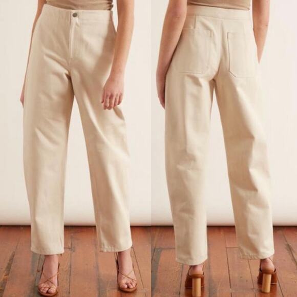 Deveaux New York Pants - Deveaux Opal High-Rise Straight Cotton Pants Size 12